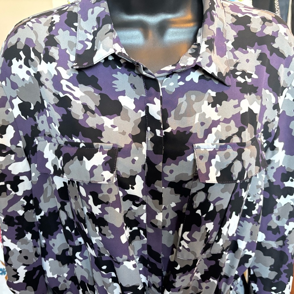 Reitmans Purple Camouflage Robe - Picture 3 of 6